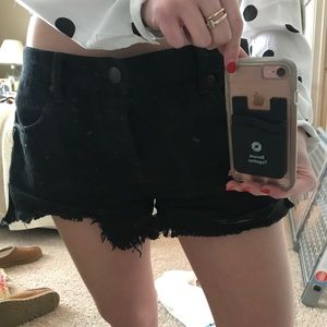 Free people black cut off shorts